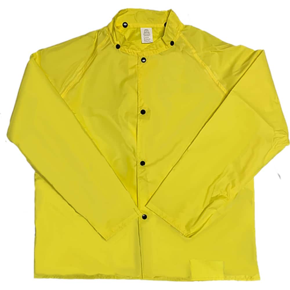 Louisiana Professional Wear - Rain & Chemical Wear; Garment Style: Rain Jacket ; Garment Type: Flame Resistant; Waterproof; Rain ; Material: Polyurethane/Nylon ; Size: 4X-Large ; Color: Lemon Yellow ; Certification Type: ASTM D6413 - Exact Tool & Supply