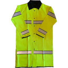 Louisiana Professional Wear - Rain & Chemical Wear; Garment Style: Coat ; Garment Type: High Visibility; Rain; Waterproof ; Material: Polyurethane/Nylon ; Size: Small ; Color: Fluorescent Yellow/Black ; Certification Type: ANSI/ISEA 107-2015 Type P Class - Exact Tool & Supply