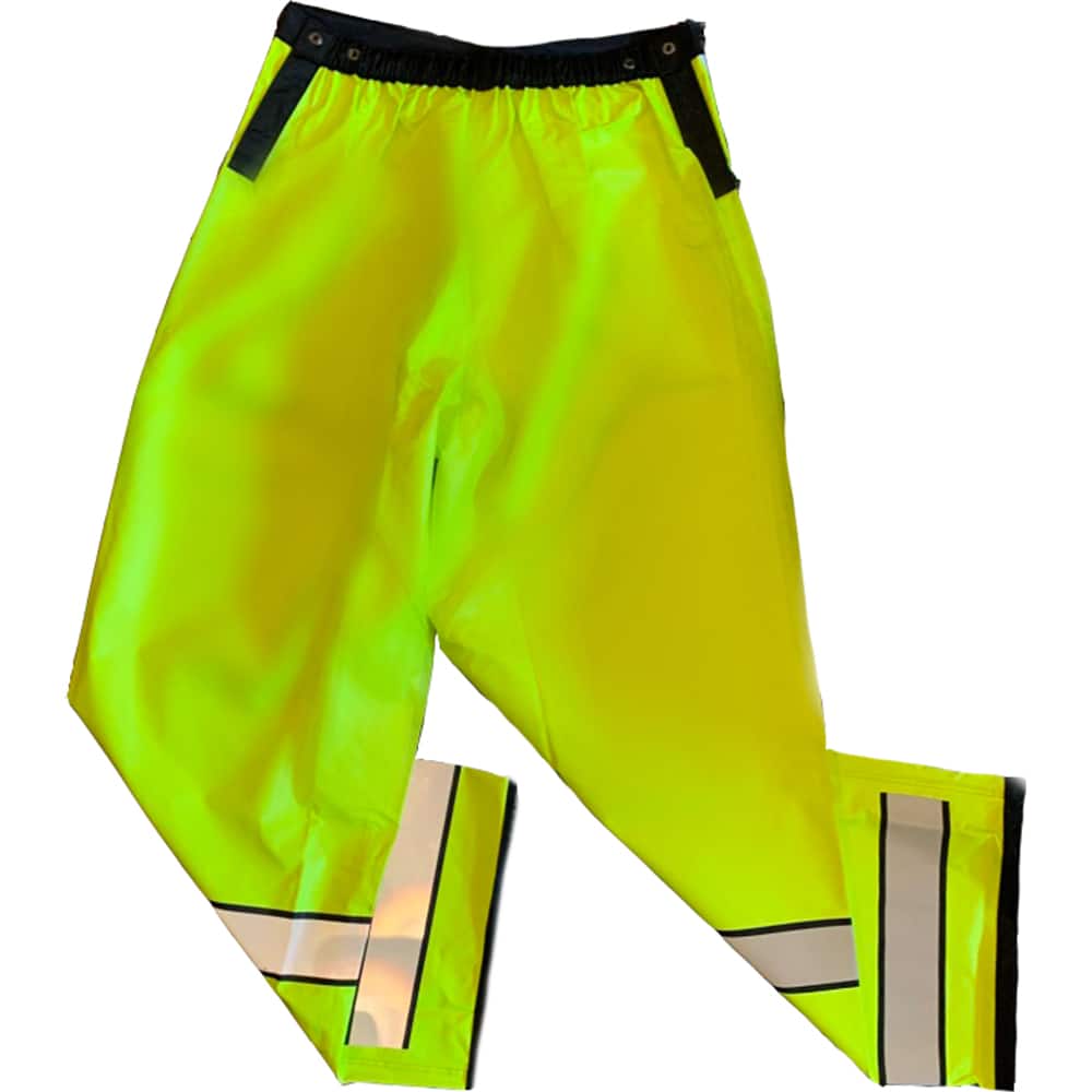 Louisiana Professional Wear - Rain & Chemical Wear; Garment Style: Rain Pants ; Garment Type: High Visibility; Rain; Waterproof ; Material: Polyurethane/Nylon ; Size: Large ; Color: Fluorescent Yellow/Black ; Certification Type: ANSI/ISEA 107-2015 Class E - Exact Tool & Supply