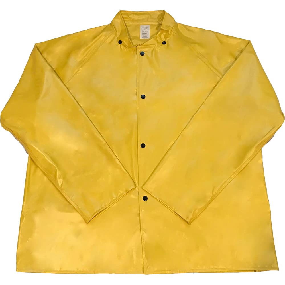 Louisiana Professional Wear - Rain & Chemical Wear; Garment Style: Rain Jacket ; Garment Type: Chemical Resistant; Flame Resistant; Waterproof; Rain ; Material: PVC/Nylon ; Size: Large ; Color: Yellow ; Certification Type: ASTM D6413; ASTM F903 - Exact Tool & Supply