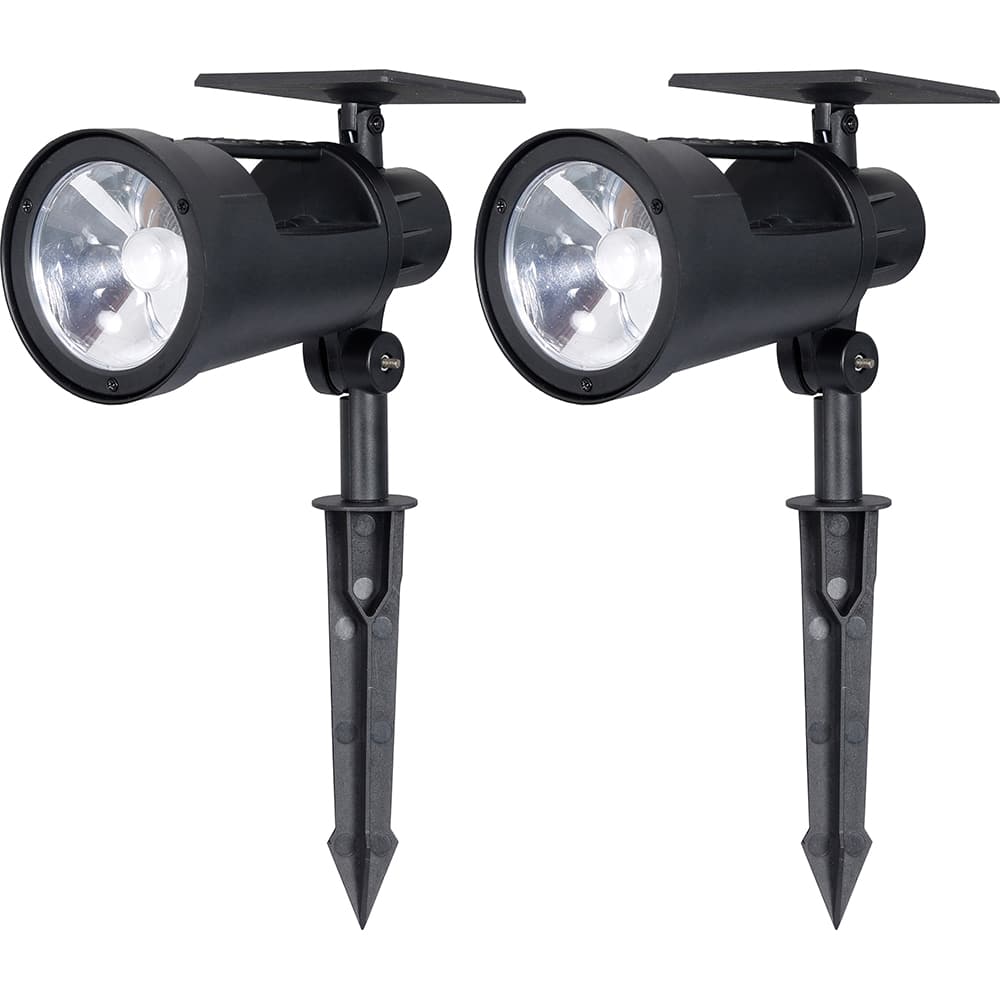 Westinghouse - Landscape Light Fixtures; Type of Fixture: Solar Spot Light ; Mounting Type: Ground ; Lamp Type: LED ; Housing Material: Plastic ; Housing Color: Black ; Wattage: 1.8 - Exact Tool & Supply