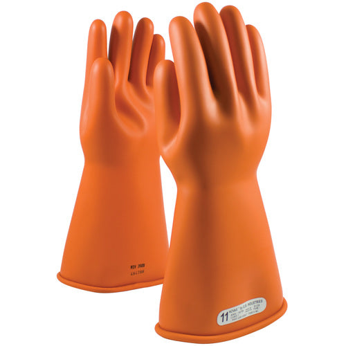‎147-1-14/7 - Novax - Natural Rubber Insulating Glove - Class 1 - 14″ - Orange - Straight Cuff - Exact Tool & Supply