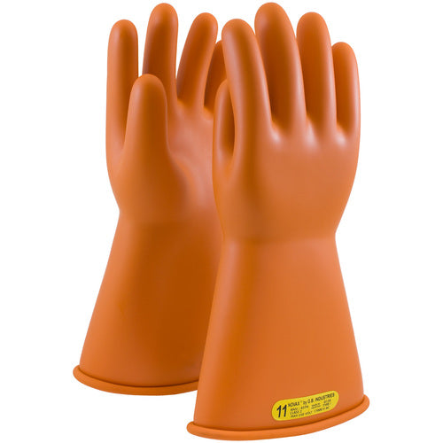‎147-2-14/9 - Novax - Natural Rubber Insulating Glove - Class 2 - 14″ - Orange - Straight Cuff - Exact Tool & Supply