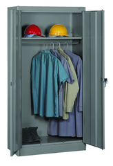 36"W x 18"D x 72"H Knocked-Down Wardrobe Storage Cabinet W/Coat Road and 1 Shelf - Exact Tool & Supply