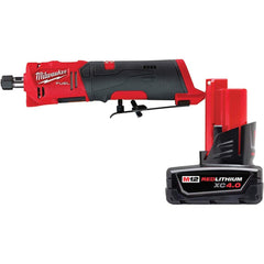 Milwaukee Tool - 1/4" Collet, 20,000 RPM, Straight, Electric Die Grinder - Exact Tool & Supply