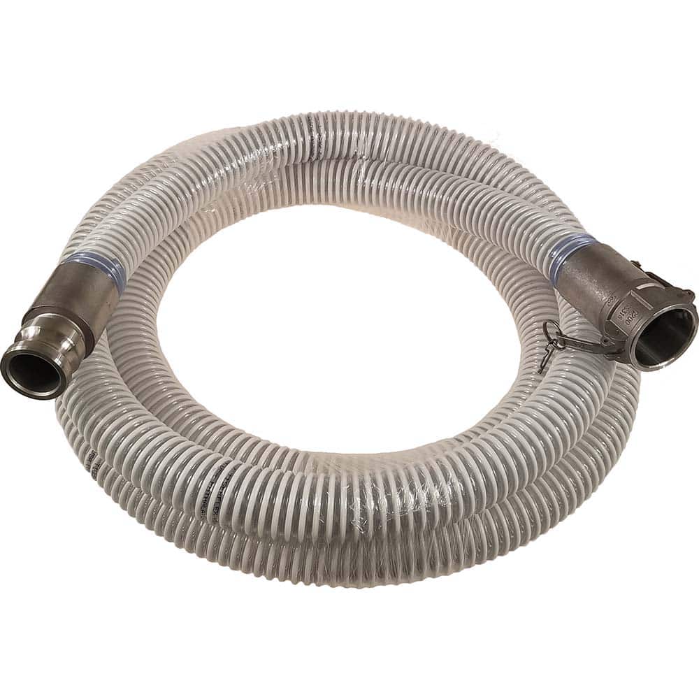 Kuriyama of America - Food & Beverage Hose; Inside Diameter (Inch): 1.5 ; Outside Diameter (Decimal Inch): 1.9200 ; Length (Feet): 10 ; Bend Radius (Inch): 3 ; Maximum Working Pressure (psi): 50.000 ; Vacuum Rating: 28 In. Hg - Exact Tool & Supply