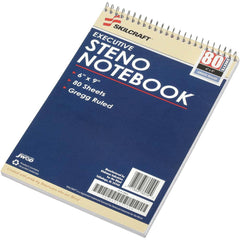 Ability One - Note Pads, Writing Pads & Notebooks; Writing Pads & Notebook Type: Wire Bound Notebook ; Number of Sheets: 80 ; Color: WHITE ; Ruled Width: 6 (Inch); Style of Rule: Gregg - Exact Tool & Supply