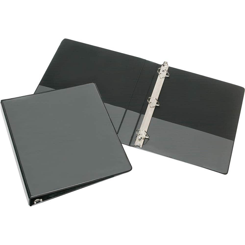 Ability One - Ring Binders; Binder Type: 3 Hole Binder ; Capacity: 1" ; Color: Black ; Material: Vinyl ; Size: 8 1/2 x 11 - Exact Tool & Supply