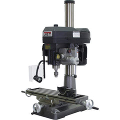 Jet - Mill Drill Machines; Spindle Speed Control: Belt Driven ; Phase: 1 ; Table Length (Inch): 9-1/2 ; Table Width (Inch): 32-1/4 ; Longitudinal Travel (Inch): 20-1/2 ; Cross Travel (Inch): 5 - Exact Tool & Supply