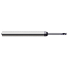Harvey Tool - 0.04", 0.06" LOC, 1/8" Shank Diam, 2-1/2" OAL, 3 Flute Solid Carbide Square End Mill - Exact Tool & Supply