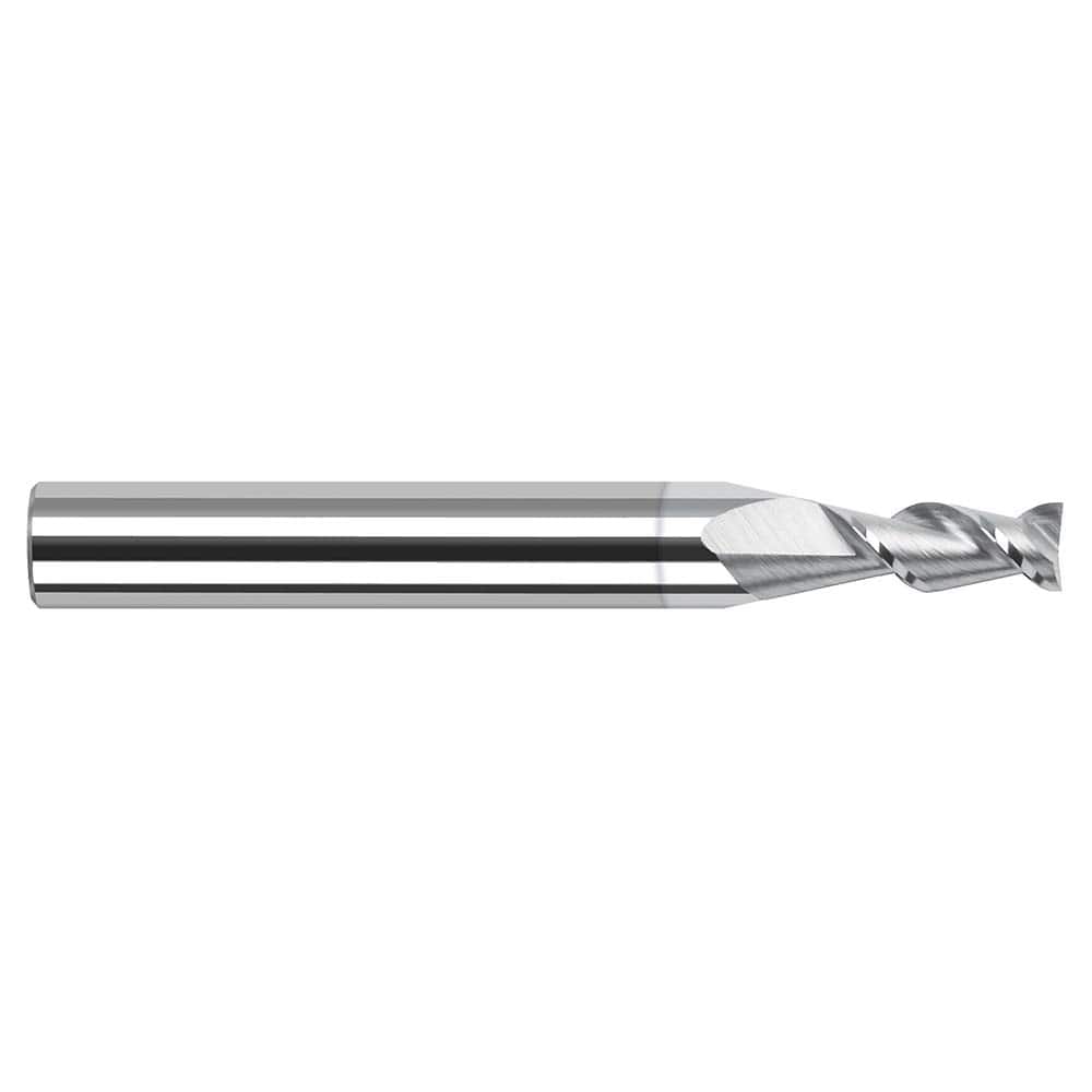 Harvey Tool - 0.07", 0.21" LOC, 1/8" Shank Diam, 1-1/2" OAL, 2 Flute Solid Carbide Square End Mill - Exact Tool & Supply