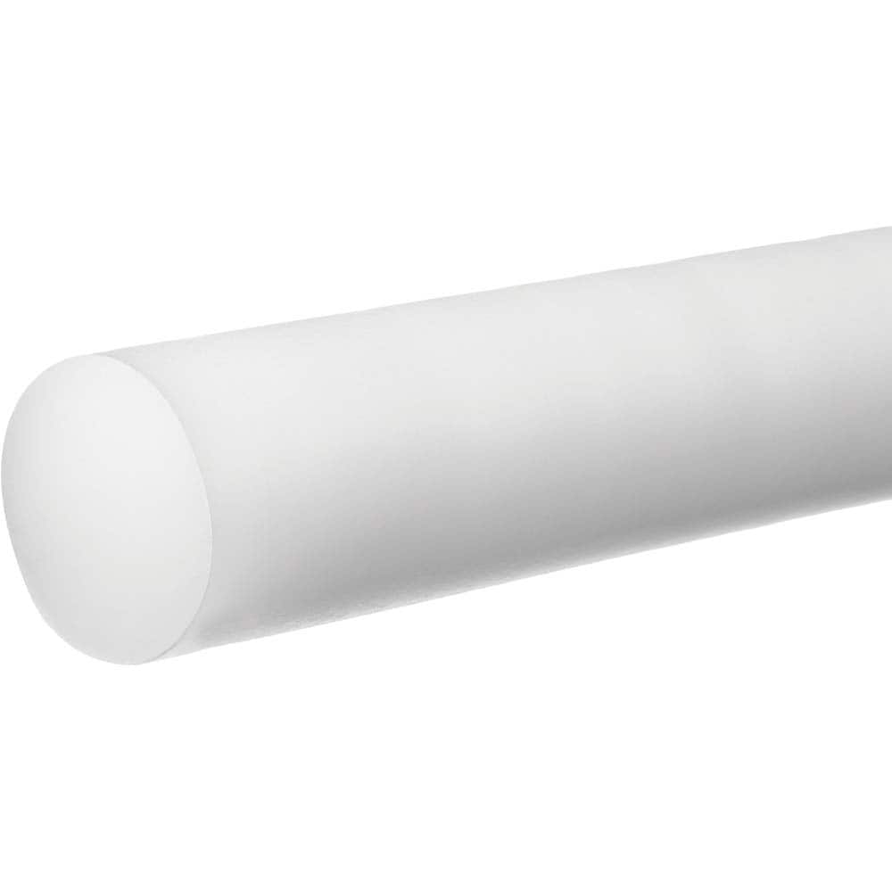 USA Sealing - Plastic Rods; Material: Acetal ; Diameter (Inch): 3 ; Length (Feet): 6 ; Hardness: Rockwell M-90 ; Color: White ; Additional Information: Density: 0.051 lb/in?, Tensile Strength: 8500 psi, Temperature Rating : -20 to 180? F, Impact Strength - Exact Tool & Supply