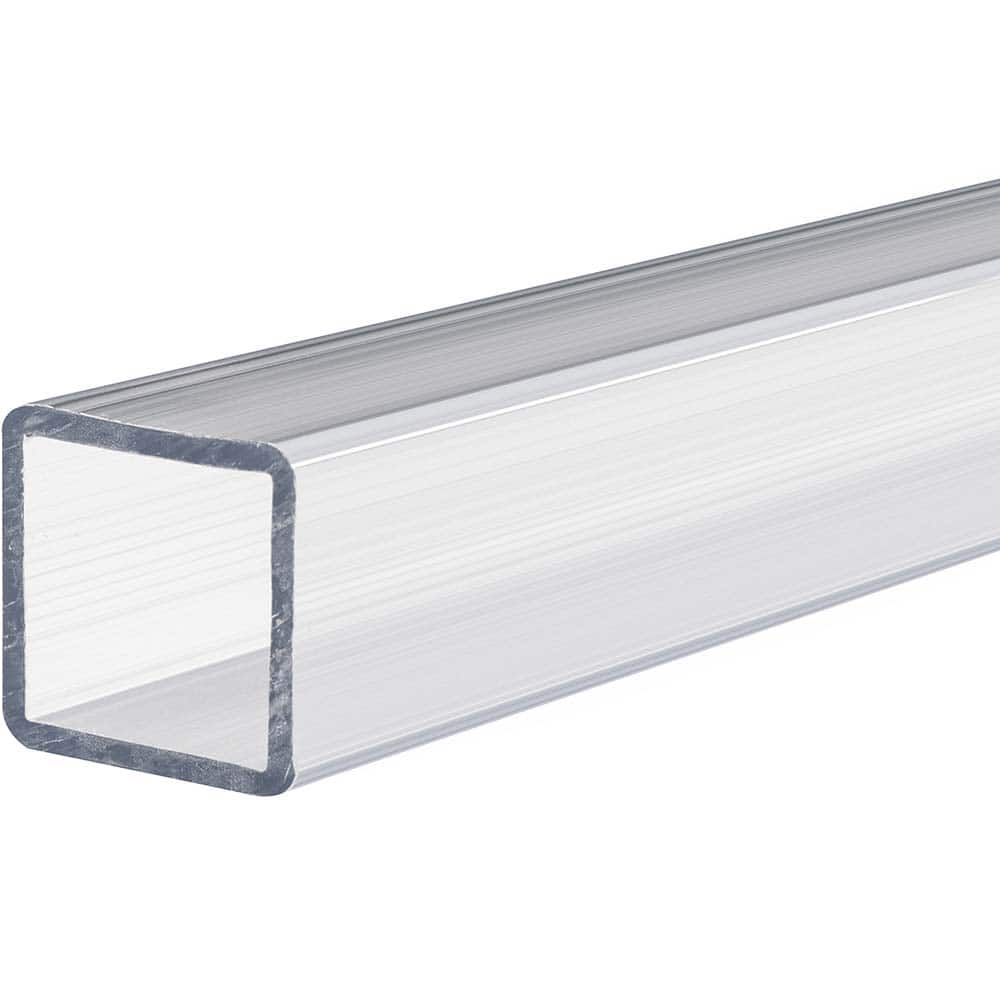 USA Sealing - Plastic Tubes; Material: Polycarbonate ; Maximum Length (Inch): 24 ; Wall Thickness (Decimal Inch): 0.0620 ; Color: Clear ; Shape: Rectangular ; Additional Information: Outside Height: 3/4 in, Tensile Strength: 9700 psi, Minimum Temperature - Exact Tool & Supply