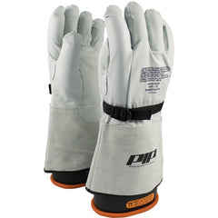 ‎148-6000/11 Leather Gloves - Leather Protector - Grain Goatskin - Class 1-2 - 14 In. Gauntlet Cuff - Exact Tool & Supply