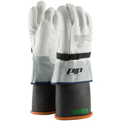 ‎148-7000/9 Leather Gloves - Leather Protector - Grain Goatskin - Class 3-4 - 13 In. Gauntlet Cuff - Exact Tool & Supply