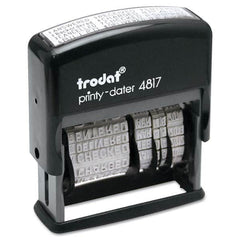 Trodat - Pre-inked Custom Stamps Type: Custom Stamp - 12 Message Dater Message: Date/Answered/Received/Entered/Backordered/Cancelled/Charged/PAID/Checked/Shipped/Billed/Delivered/Faxed - Exact Tool & Supply