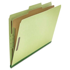 UNIVERSAL - File Folders, Expansion Folders & Hanging Files Folder/File Type: Classification Folders with Tob Tab Fastener Color: Green - Exact Tool & Supply