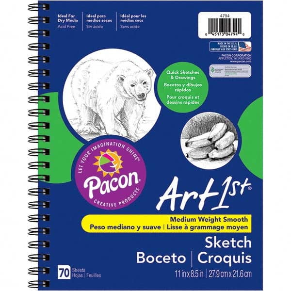 Pacon - Note Pads, Writing Pads & Notebooks Writing Pads & Notebook Type: Sketch Size: 11 x 8-1/2 - Exact Tool & Supply
