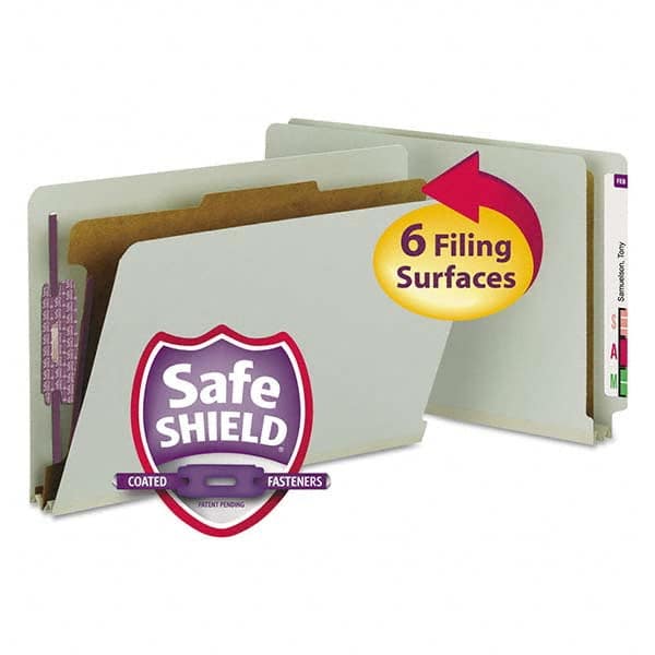 SMEAD - File Folders, Expansion Folders & Hanging Files Folder/File Type: Classification Folders with End Tab Fastener Color: Green - Exact Tool & Supply