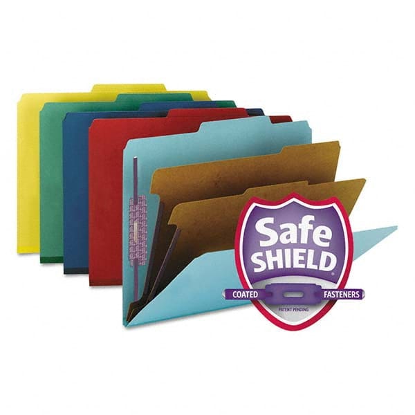 SMEAD - File Folders, Expansion Folders & Hanging Files Folder/File Type: Classification Folders with Tob Tab Fastener Color: Multi-Color - Exact Tool & Supply
