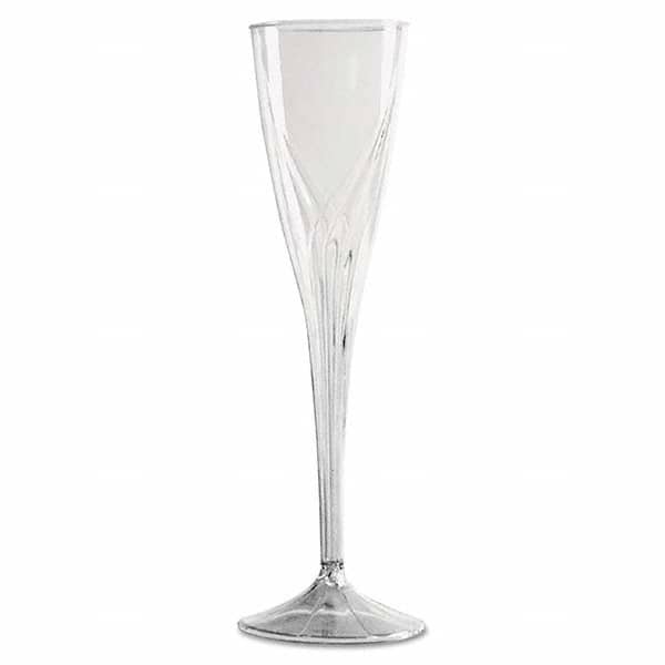 WNA - Classicware One-Piece Champagne Flutes, 5 oz, Clear, Plastic, 10/Pack - Exact Tool & Supply