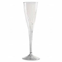 WNA - Classicware One-Piece Champagne Flutes, 5 oz, Clear, Plastic, 10/Pack - Exact Tool & Supply
