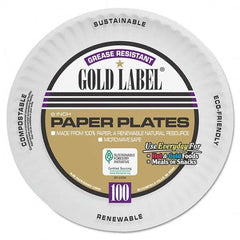 AJM Packaging Corporation - Coated Paper Plates, 6", White, Round, 100/Pack - Exact Tool & Supply