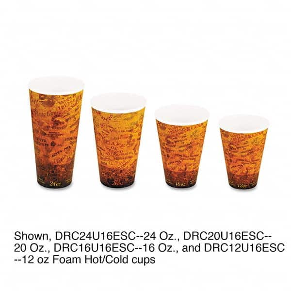 DART - Foam Hot/Cold Cups, 16 oz, Brown/Black, 1000/Carton - Exact Tool & Supply