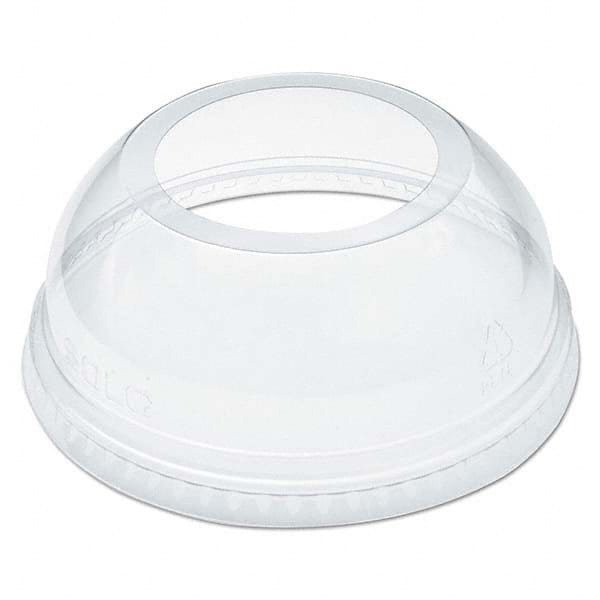 DART - Open-Top Dome Lid for 16-24 oz Plastic Cups, Clear, 1.9" Diam Hole, 1000/Carton - Exact Tool & Supply