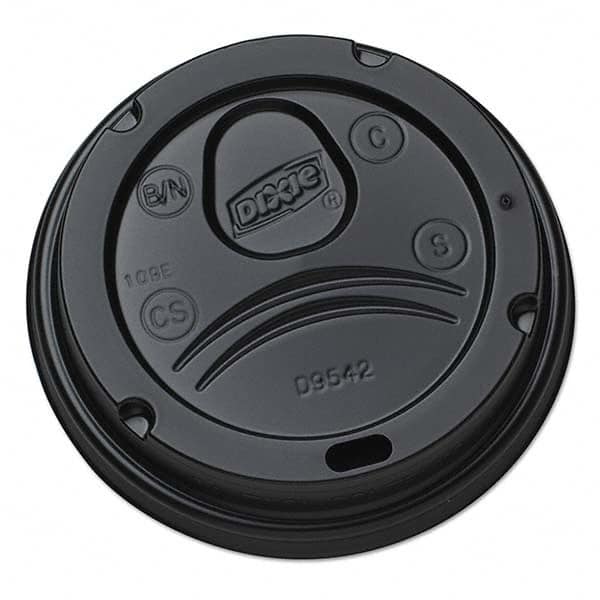 Dixie - Drink-Thru Lids for 10-20 oz Cups, Plastic, Black - Exact Tool & Supply