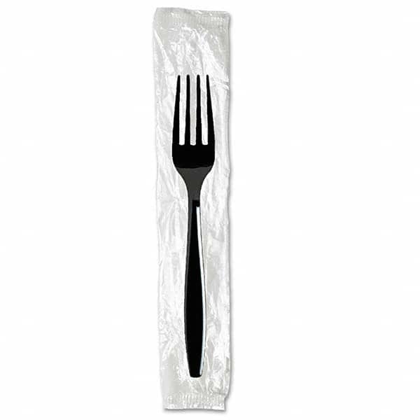 Dixie - Individually Wrapped Forks, Plastic, Black, 1000/Carton - Exact Tool & Supply