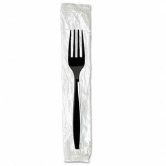 Dixie - Individually Wrapped Forks, Plastic, Black, 1000/Carton - Exact Tool & Supply