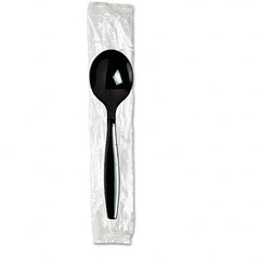 Dixie - Individually Wrapped Spoons, Plastic, Black, 1000/Carton - Exact Tool & Supply