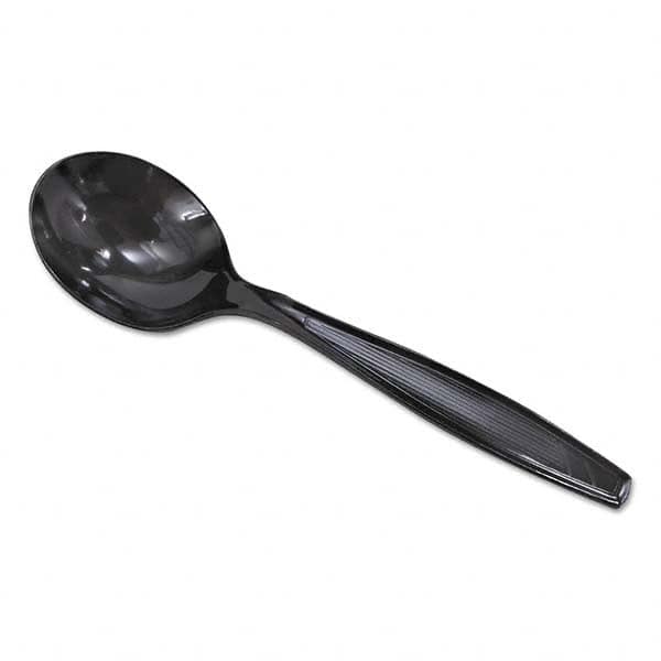 Dixie - Plastic Cutlery, Heavyweight Soup Spoons, 5 3/4", Black, 1000/Carton - Exact Tool & Supply
