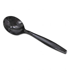 Dixie - Plastic Cutlery, Heavyweight Soup Spoons, 5 3/4", Black, 1000/Carton - Exact Tool & Supply