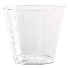 WNA - Classic Crystal Plastic Tumblers, 9 oz, Clear, Fluted, Squat, 12/Pack - Exact Tool & Supply