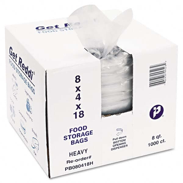 Inteplast Group - Reclosable Food & Sandwich Bags Volume Capacity: 8 Qt. Width (Inch): 8 - Exact Tool & Supply