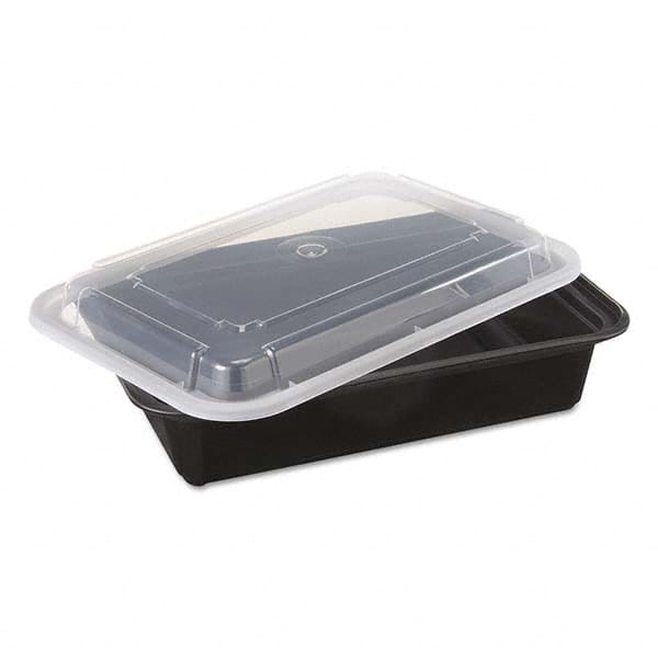 Pactiv - VERSAtainers, Black/Clear, 38 oz, 6w x 8 1/2d x 2h, 150/Carton - Exact Tool & Supply