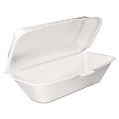 DART - Foam Hoagie Container with Removable Lid, 9-4/5 x 5-3/10 x 3-3/10, White, 125/Bag - Exact Tool & Supply