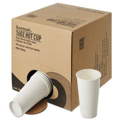 Boardwalk - Convenience Pack Paper Hot Cups, 16 oz, White, 180/Carton - Exact Tool & Supply