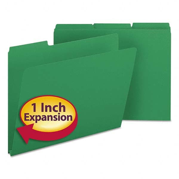 SMEAD - File Folders, Expansion Folders & Hanging Files Folder/File Type: File Folders with Top Tab Fastener Color: Green - Exact Tool & Supply