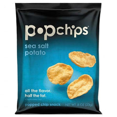 PopChips - Snacks, Cookies, Candy & Gum Breakroom Accessory Type: Potato Chips Breakroom Accessory Description: Potato Chips, Sea Salt Flavor, .8 oz Bag, 24/Carton - Exact Tool & Supply