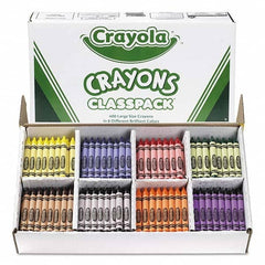 Crayola - Markers & Paintsticks Type: All Purpose Wax Crayon Color: Black; Blue; Brown; Green; Orange; Red; Violet; Yellow - Exact Tool & Supply