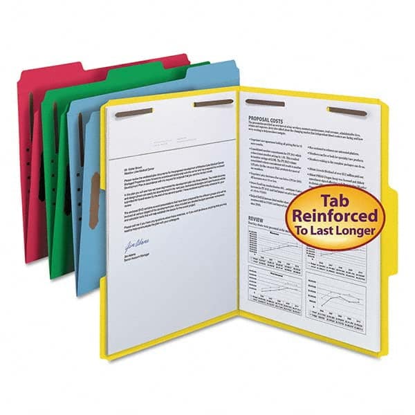 SMEAD - File Folders, Expansion Folders & Hanging Files Folder/File Type: File Folders with Top Tab Fastener Color: Multi-Color - Exact Tool & Supply
