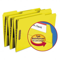 SMEAD - File Folders, Expansion Folders & Hanging Files Folder/File Type: File Folders with Top Tab Fastener Color: Yellow - Exact Tool & Supply