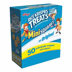 Kellogg's - Snacks, Cookies, Candy & Gum Breakroom Accessory Type: Snack Breakroom Accessory Description: Rice Krispies Treats, Mini Squares, 0.39 oz, 50/Box - Exact Tool & Supply