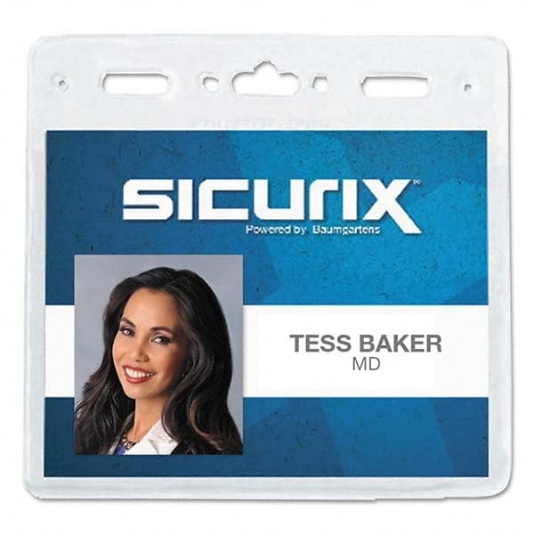 Sicurix - Badge Holders Attachment Type: Clip-On Horizontal or Vertical Holder: Horizontal - Exact Tool & Supply