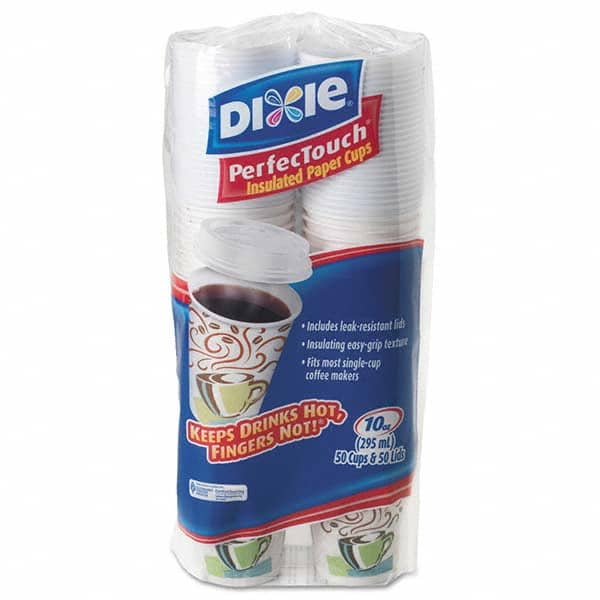 Dixie - Combo Bag, Paper Hot Cups, 10 oz, 50/Pack - Exact Tool & Supply
