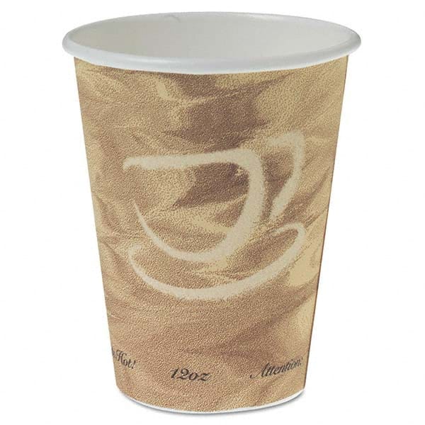 DART - Mistique Polycoated Hot Paper Cup, 12 oz, Printed, Brown, 50/Bag - Exact Tool & Supply