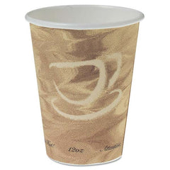 DART - Mistique Polycoated Hot Paper Cup, 12 oz, Printed, Brown, 50/Bag - Exact Tool & Supply